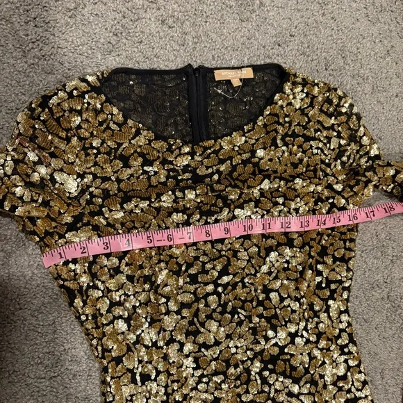 Michael Kors Collection New Gold Sequin Dress Size 10 Made In Italy